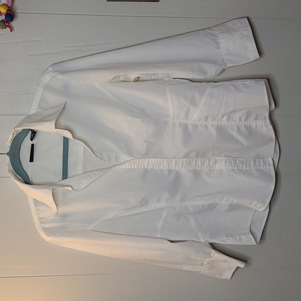 New York and Co. Stretch Panel Button-Down Top